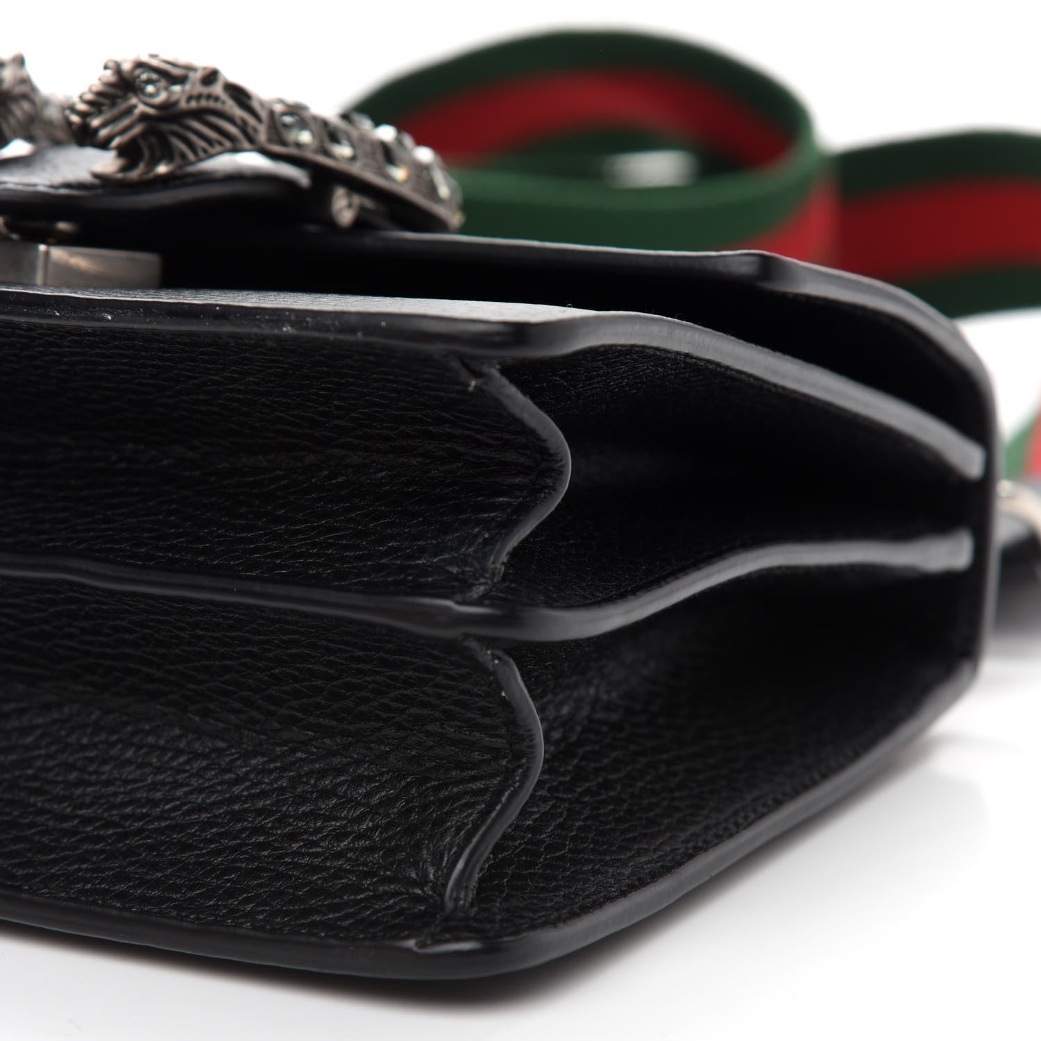 Gucci Dollar Calfskin Crystal Web Mini Dionysus Bamboo Top Handle Bag Black Black Diamond 9 of 9
