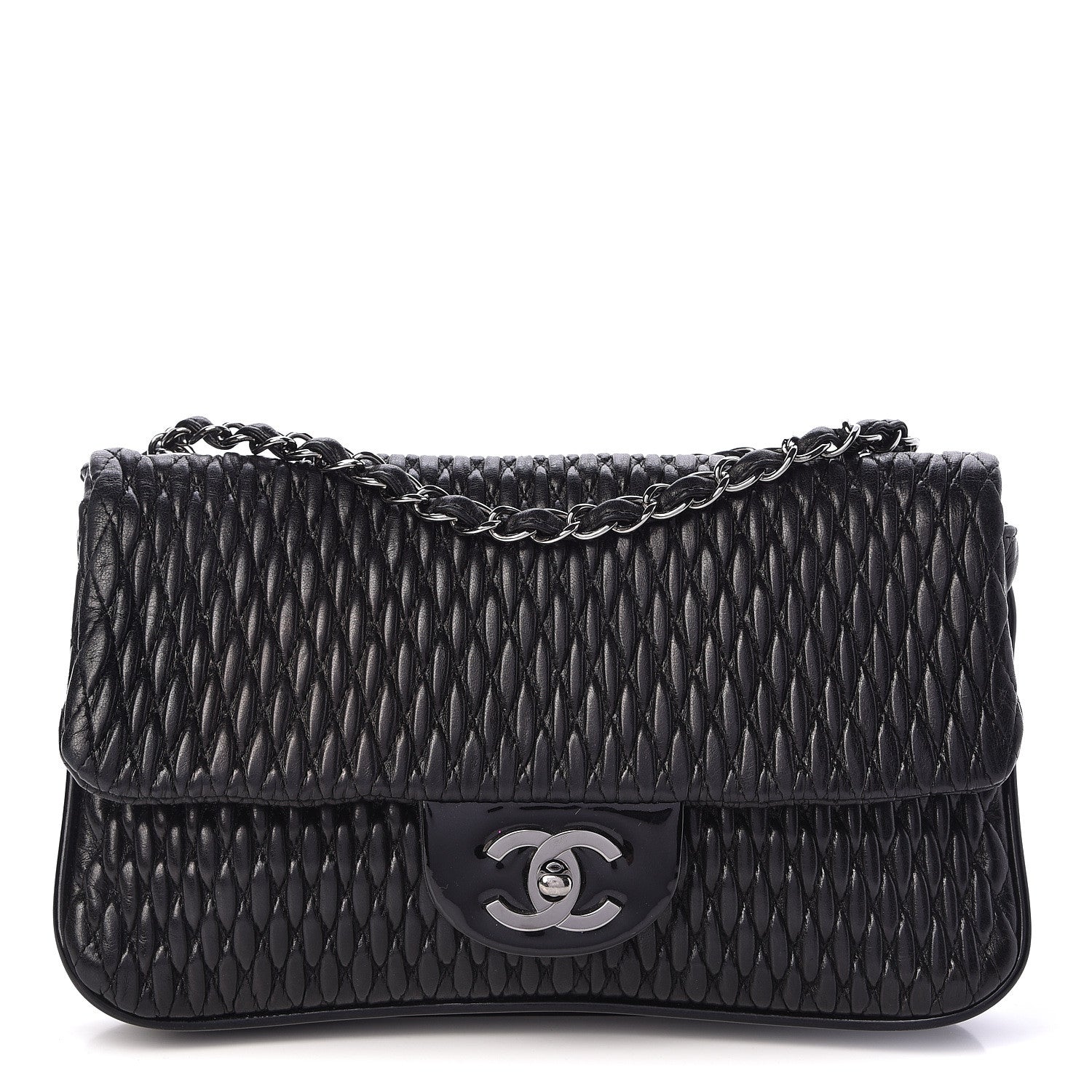 Chanel Vinyl Lambskin Quilted Shoulder Flap Black 1 of 10