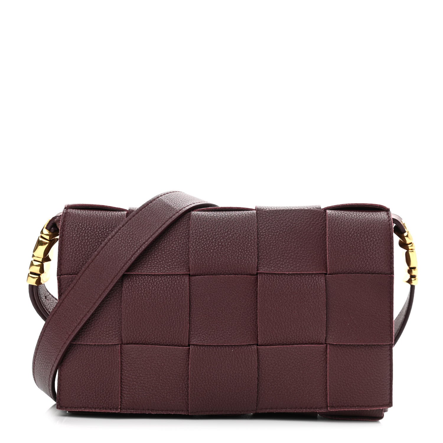 Bottega Veneta Grained Calfskin Maxi Intrecciato Cassette Crossbody Bag Bordeaux 1 of 10