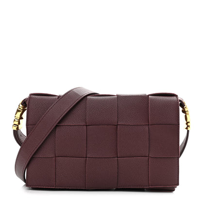 Bottega Veneta Grained Calfskin Maxi Intrecciato Cassette Crossbody Bag Bordeaux 1 of 10