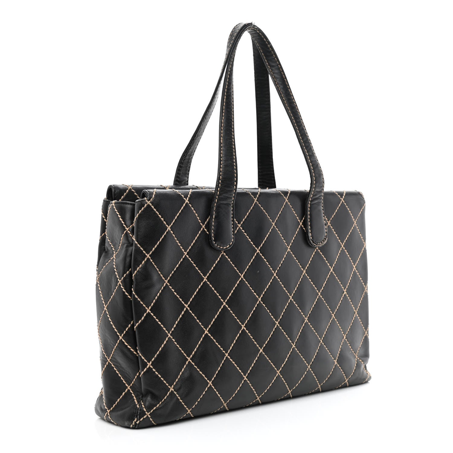 Chanel Calfskin Wild Stitch Large Tote Black 2 of 12