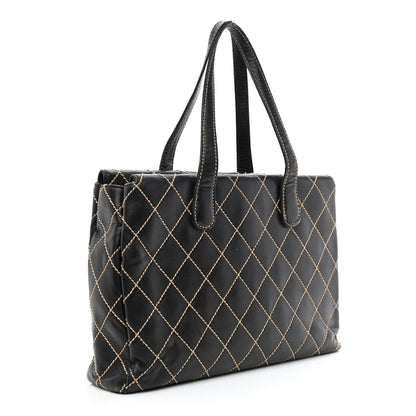 Chanel Calfskin Wild Stitch Large Tote Black 2 of 12