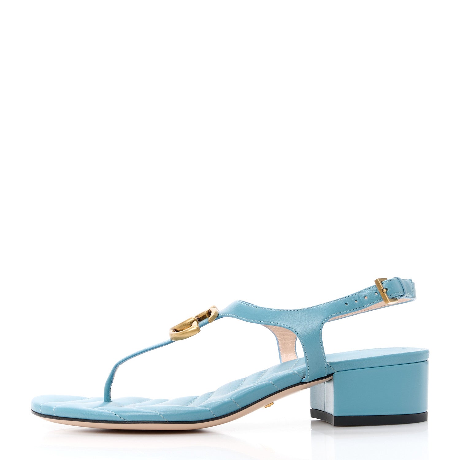 Gucci Nappa Matelasse Double G 35mm Thong Sandals 35 Sweet Blue 1 of 7