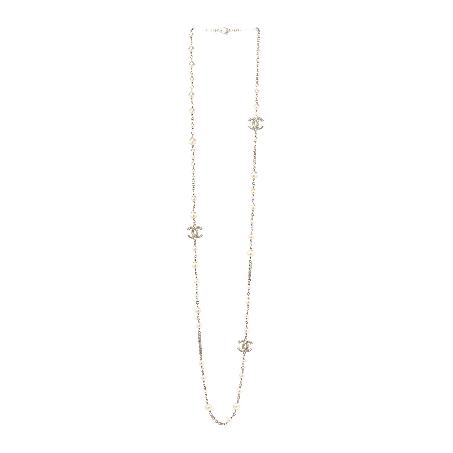 Chanel Pearl CC Necklace Light Gold 2 of 3
