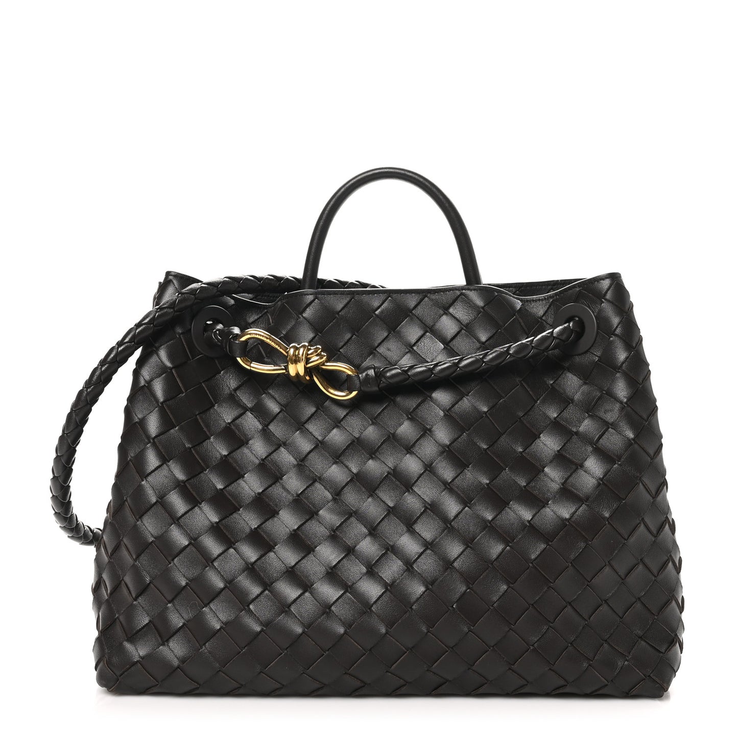 Nappa Intrecciato Medium Andiamo Shoulder Bag Fondant