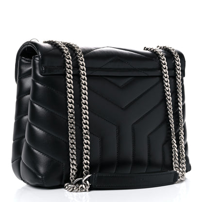 Saint Laurent Calfskin Y Quilted Monogram Small Loulou Chain Satchel Black 2 of 8