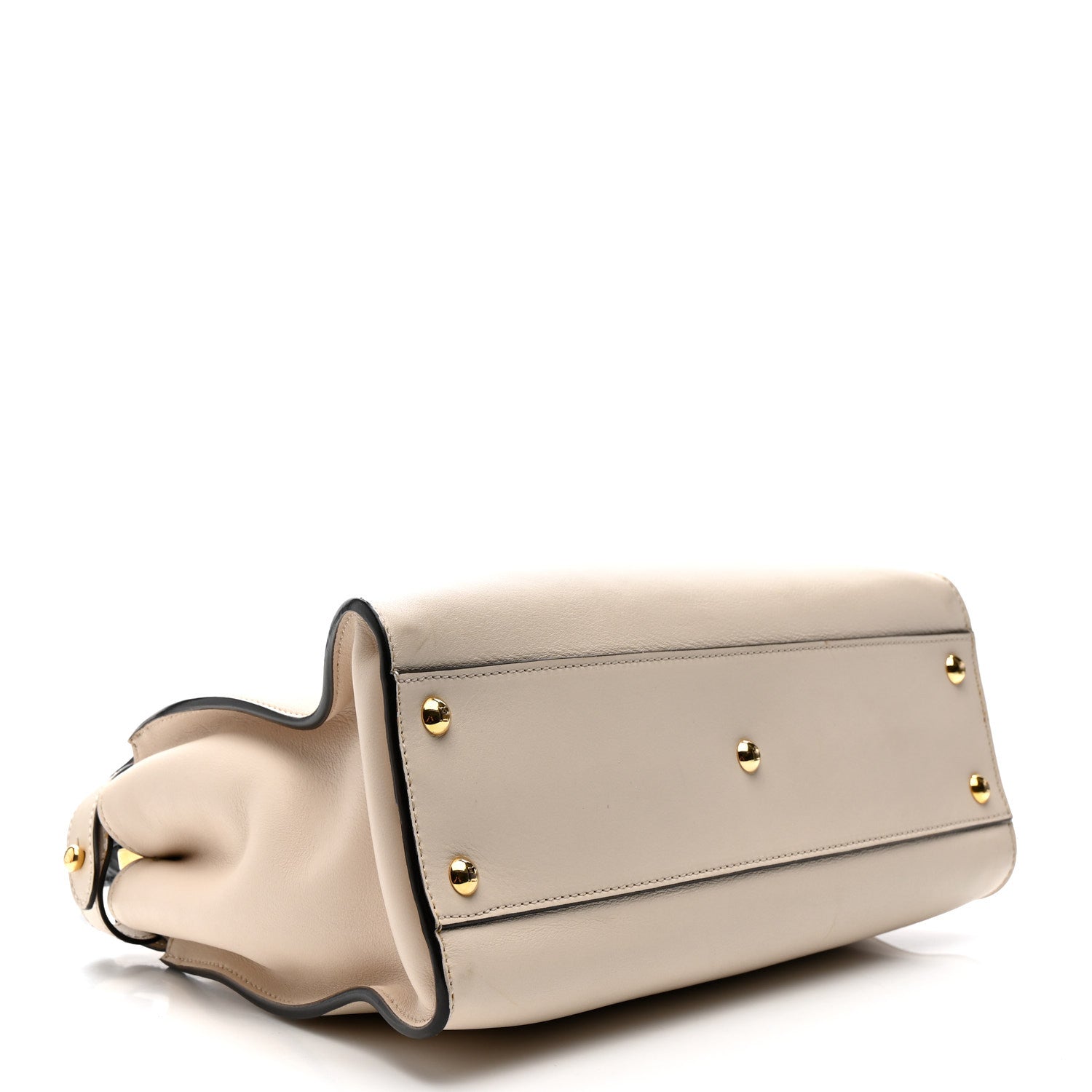 Fendi Vitello Seta Snakeskin Monster Eyes Medium Peekaboo Iconic Satchel  Amido Sand Black 10 of 57