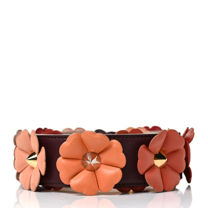 Fendi Vitello Dolce Flowerland Bi-Color Studded Strap You Bordeaux Plaster Multicolor 2 of 5