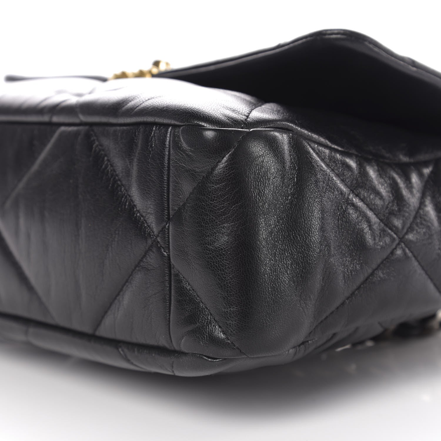 Chanel Goatskin Quilted Large 19 Flap Black 9 of 10