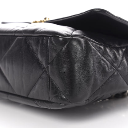 Chanel Goatskin Quilted Large 19 Flap Black 9 of 10