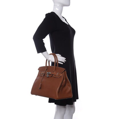 Hermes Natural Barenia Faubourg Birkin 35 Fauve 2 of 11