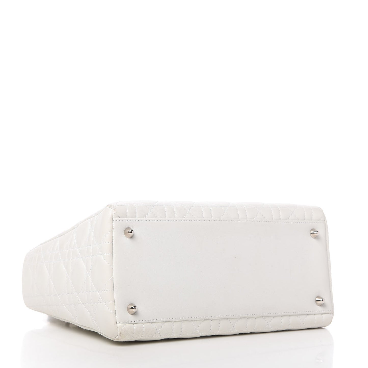 Lambskin Cannage Medium Lady Dior White