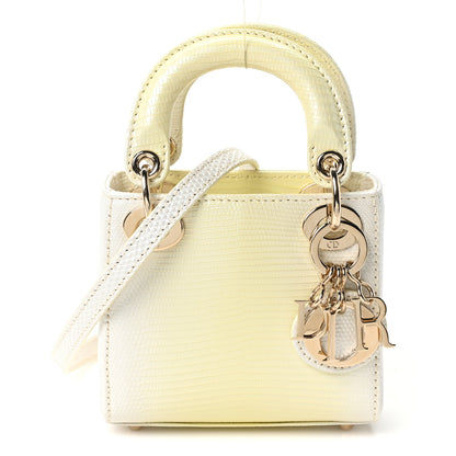 Christian Dior Lizard Micro Lady Dior Yellow Multicolor 1 of 11