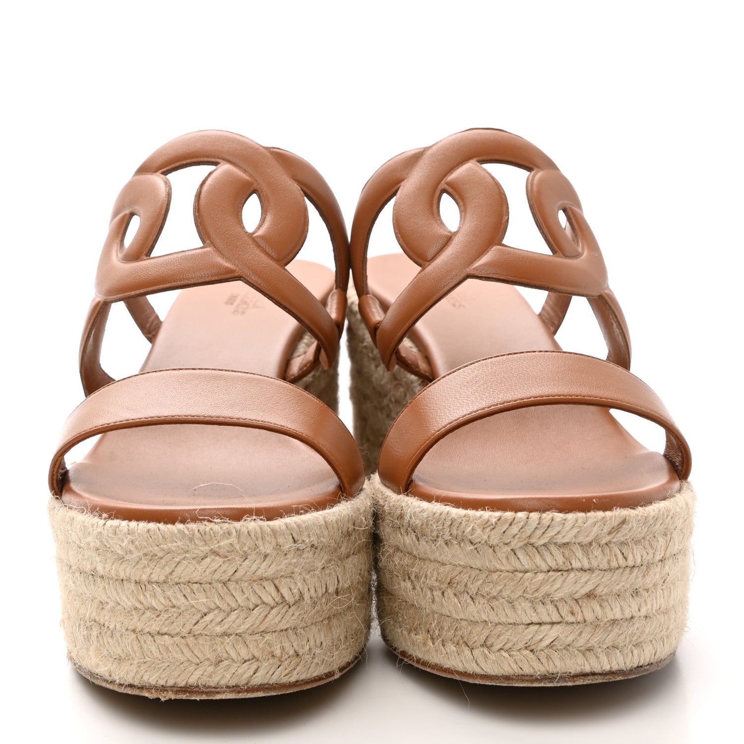 Hermes Nappa Ithea Espadrille Wedge Sandals 39 Naturel 2 of 10