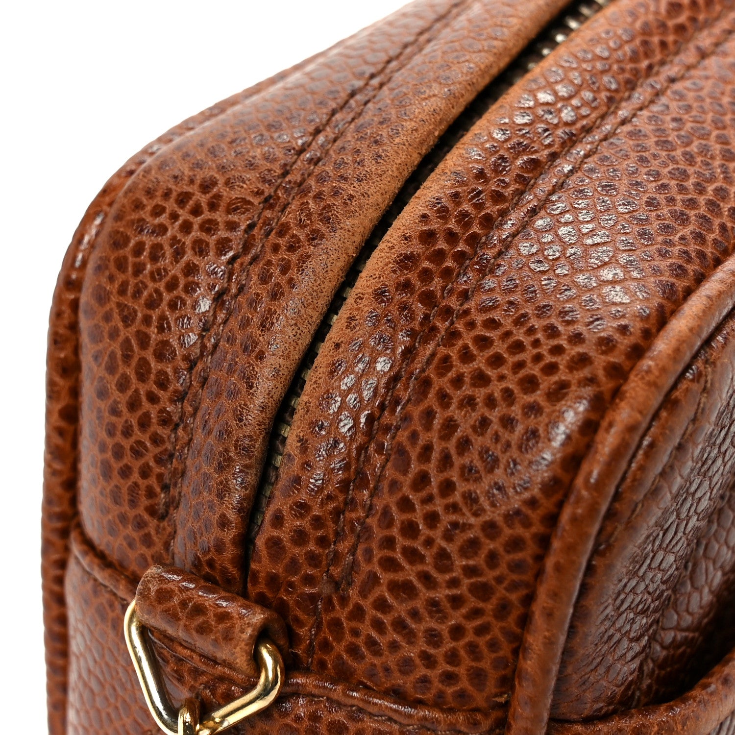 Chanel Caviar Chevron Quilted Tassel Camera Case Brown 14 of 14