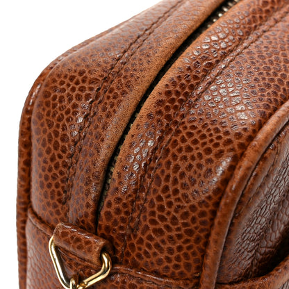 Chanel Caviar Chevron Quilted Tassel Camera Case Brown 14 of 14