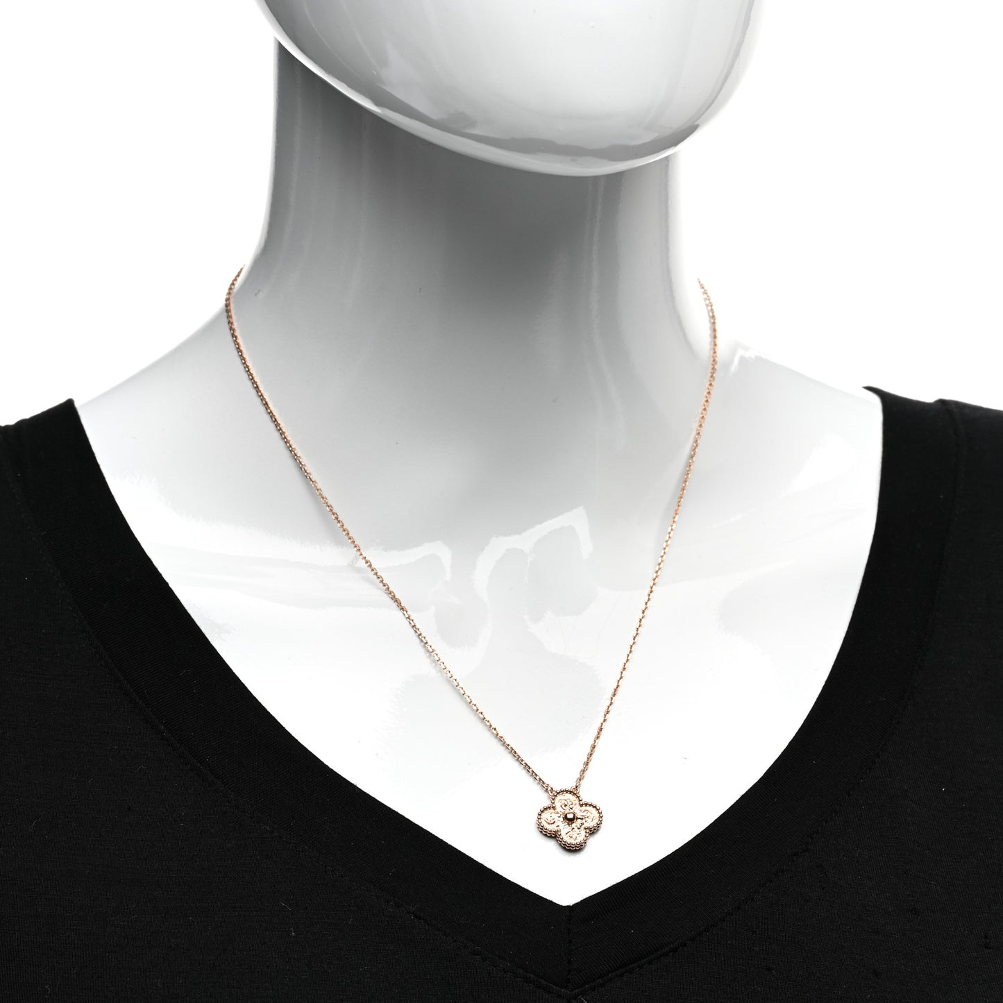 18K Rose Gold Vintage Alhambra Pendant Necklace