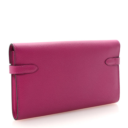Hermes Epsom Kelly Longue Wallet Rose Pourpre 3 of 7