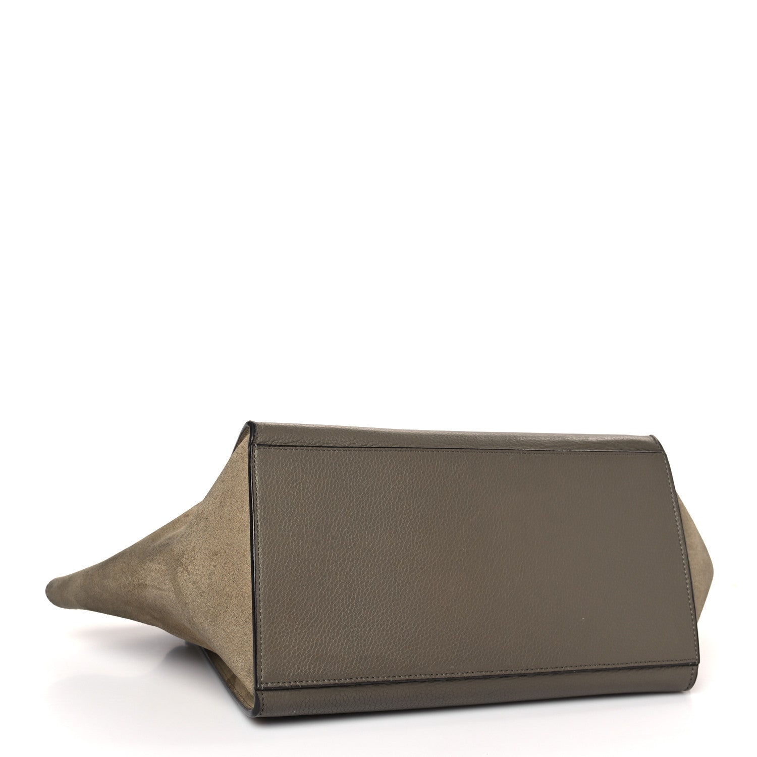 Celine Drummed Calfskin Suede Small Trapeze Souris 4 of 11