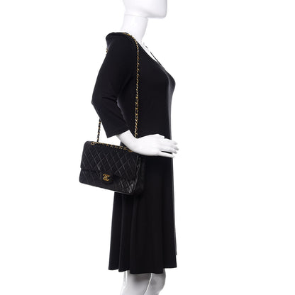 Chanel Lambskin Quilted Medium Double Flap Black 2 of 13