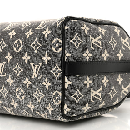 Louis Vuitton Denim Monogram Jacquard Speedy Bandouliere 25 Black 10 of 10
