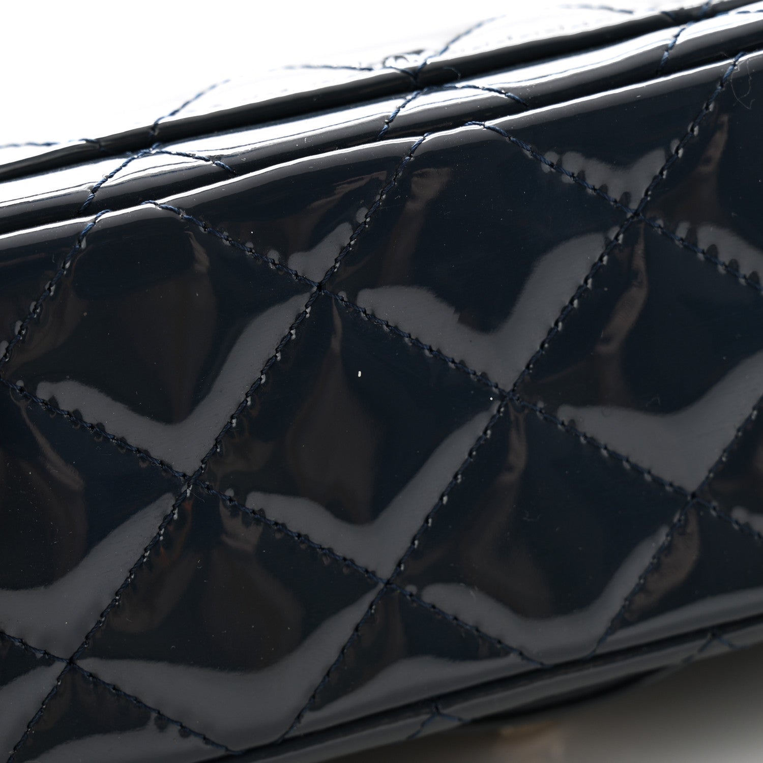 Chanel Patent Calfskin Quilted Mini Rectangular Flap Navy Blue 11 of 11