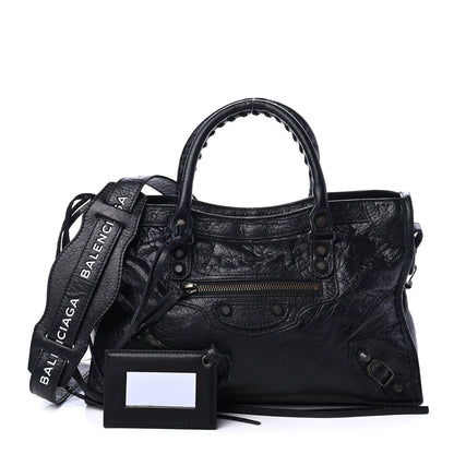 Balenciaga Agneau Classic Hardware S City Logo Strap Black 1 of 9