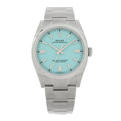 Rolex Stainless Steel 36mm Oyster Perpetual Watch Turquoise 126000 1 of 5