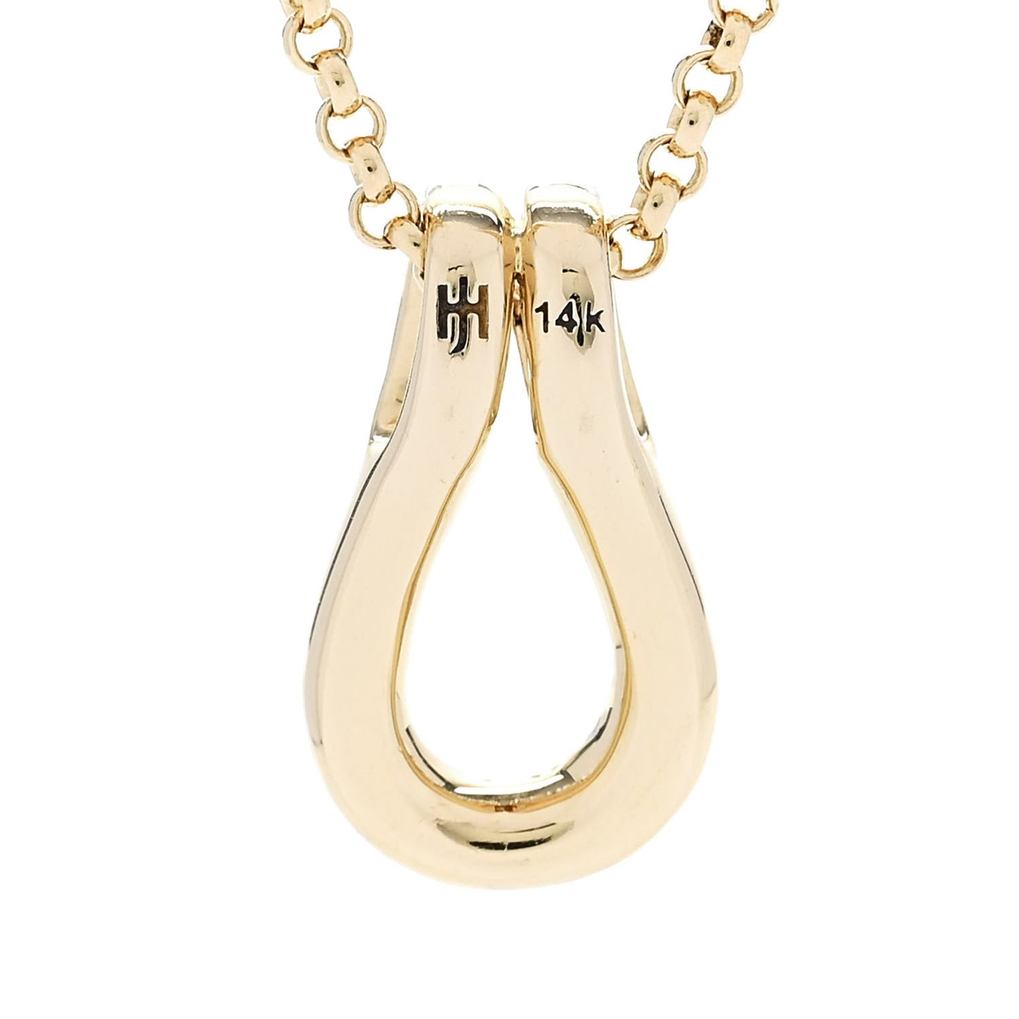 18K Yellow Gold Diamond Surf Link Pendant Necklace