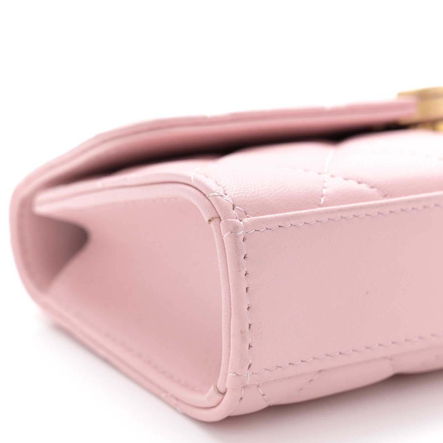 Chanel Lambskin Enamel Quilted Top Handle Flap Phone Holder With Chain Pink 9 of 10