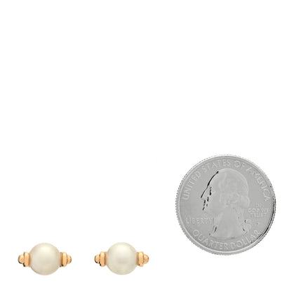 Hermes 18K Rose Gold Pearl PM Chandra Earrings 2 of 5