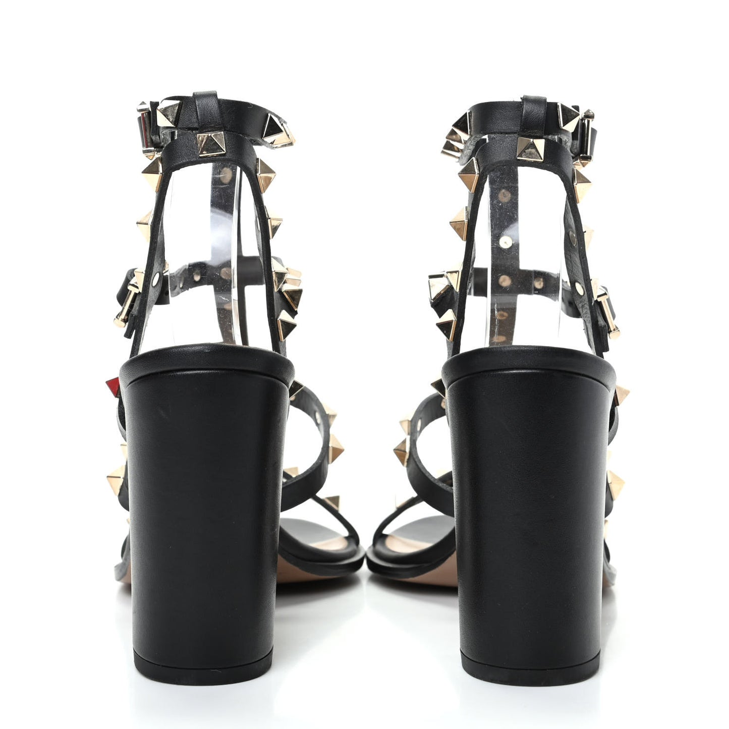 Calfskin Rockstud 90mm City Sandals 36 Black