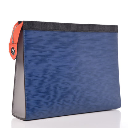 Louis Vuitton Epi Damier Graphite Pochette Voyage MM Blue Grey 7 of 8