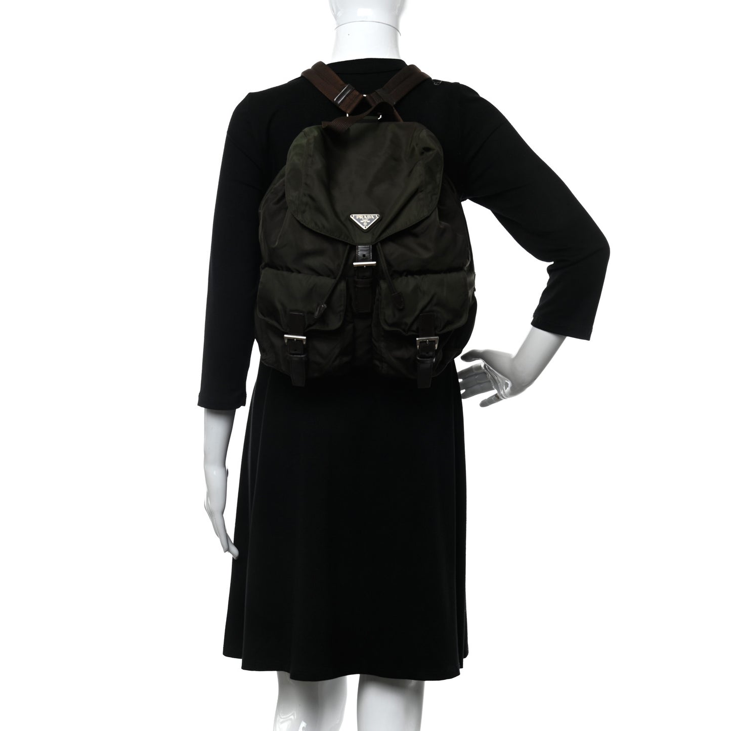 Nylon Vela Large Backpack Green