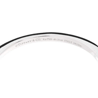 Tiffany 18K White Gold Diamond Narrow Tiffany Lock Half Pave Bangle Bracelet 3 of 4