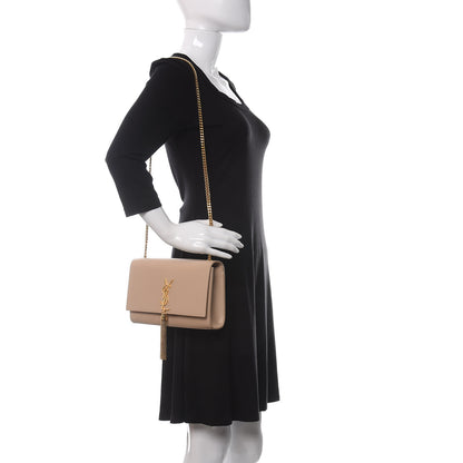 Saint Laurent Smooth Calfskin Medium Classic Monogram Kate Tassel Satchel Nude Powder 2 of 9