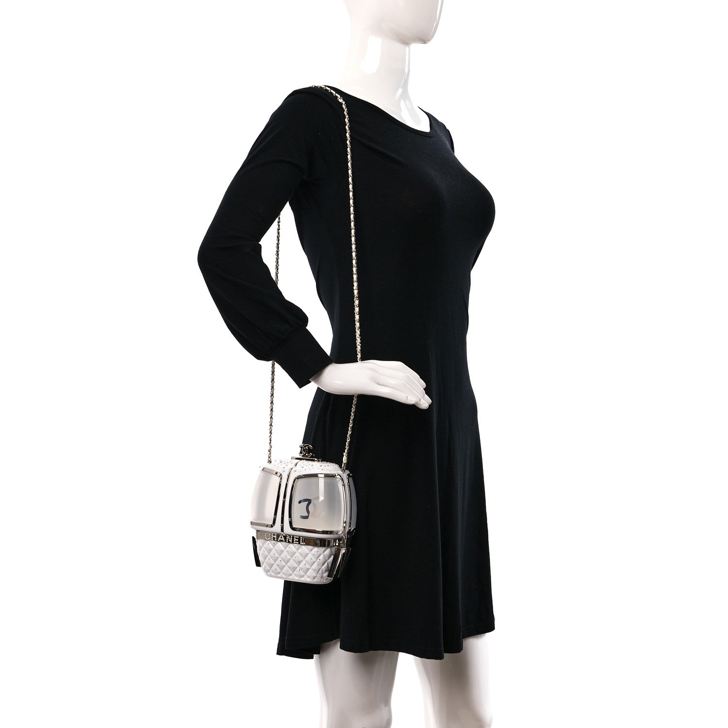 Chanel Lucite Enamel Strass Evening In The Mountain Gondola Minaudiere Clutch White 2 of 11