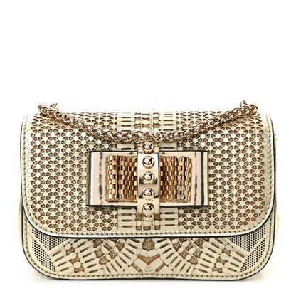 Christian Louboutin Metallic Laser Cut Nappa Mini Sweety Charity Crossbody Bag Gold 1 of 9