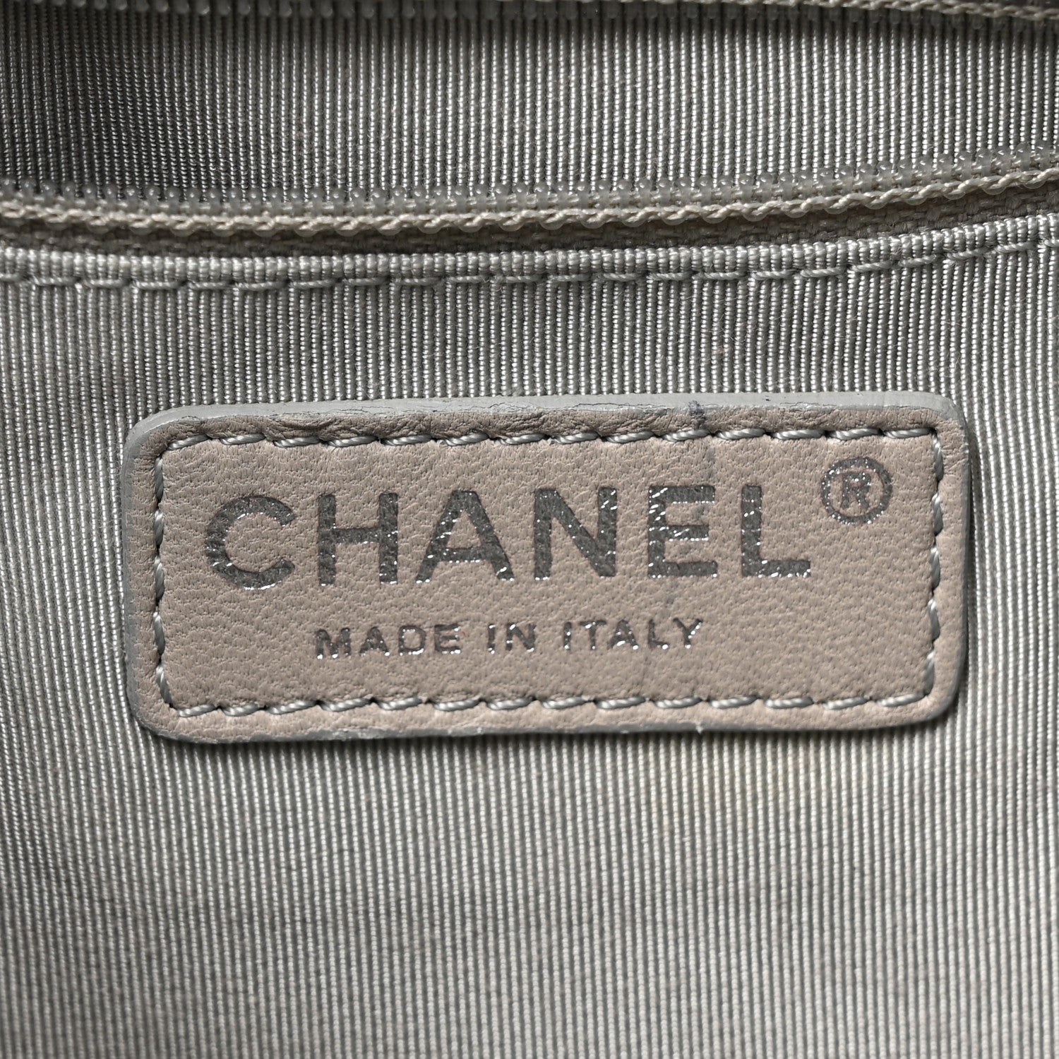 Chanel Glazed Lambskin Quilted Small Stravinsky Tote Grey 6 of 11