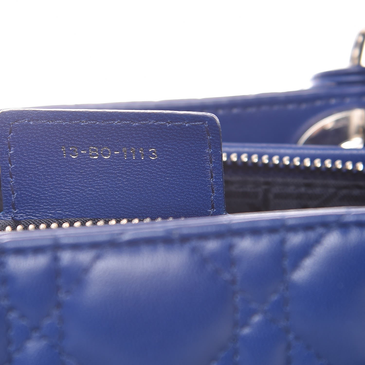 Christian Dior Lambskin Cannage Large Lady Dior Blue 7 of 9