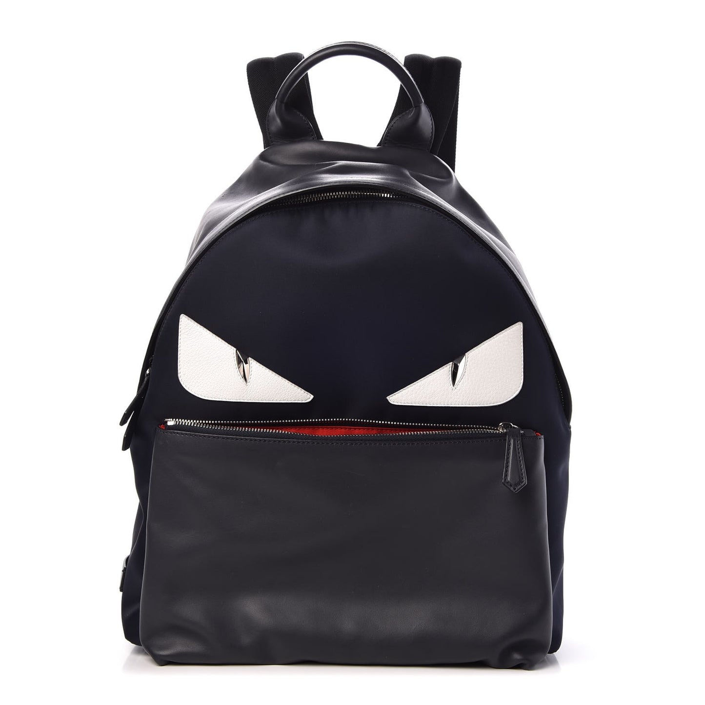 Nylon Vitello Century Dolce Monster Eyes Rounded Backpack Navy Blue