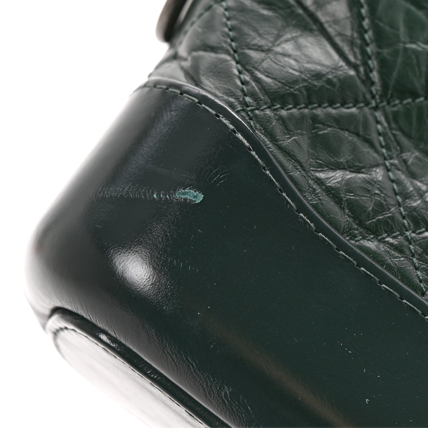 Aged Calfskin Quilted Small Gabrielle Hobo Dark Green