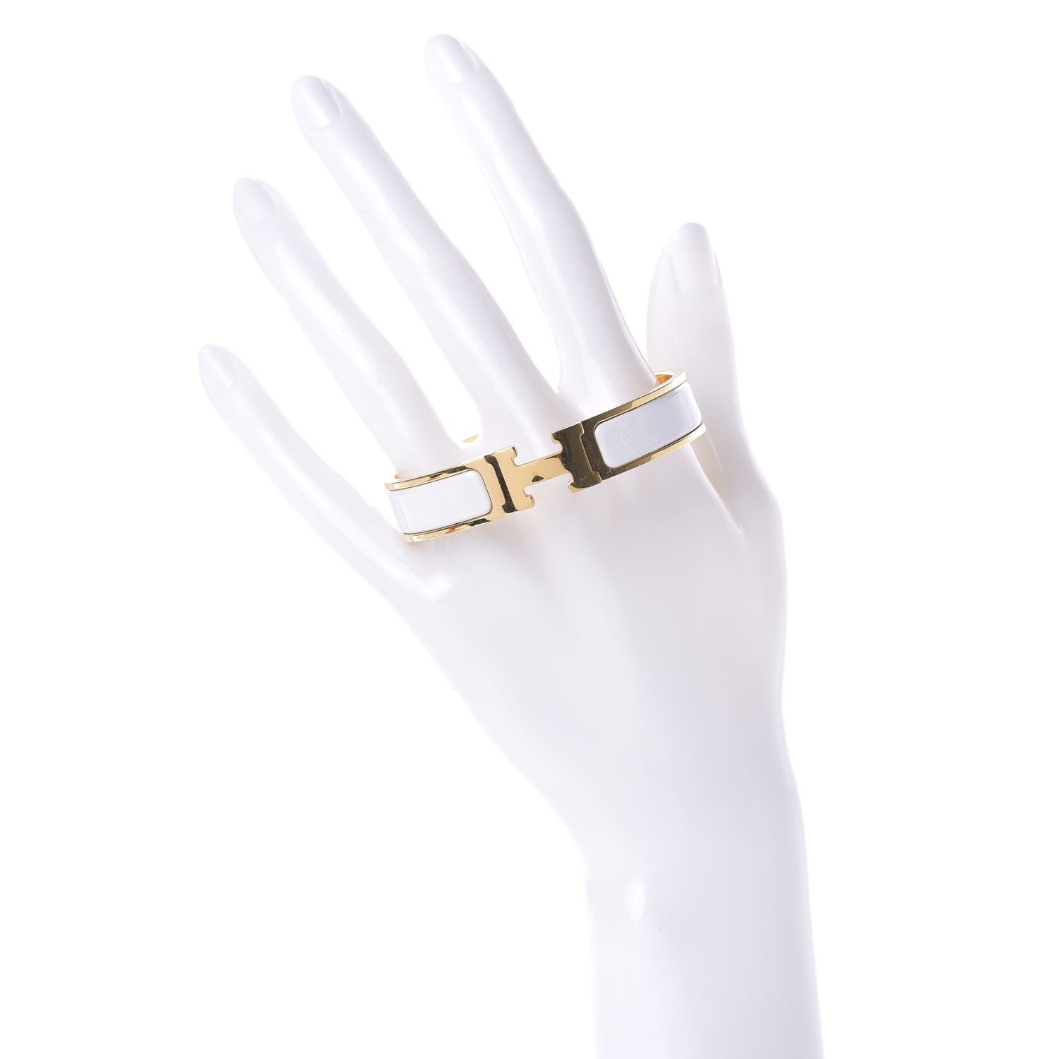 Hermes Enamel Narrow Clic Clac H Bracelet PM White 2 of 4
