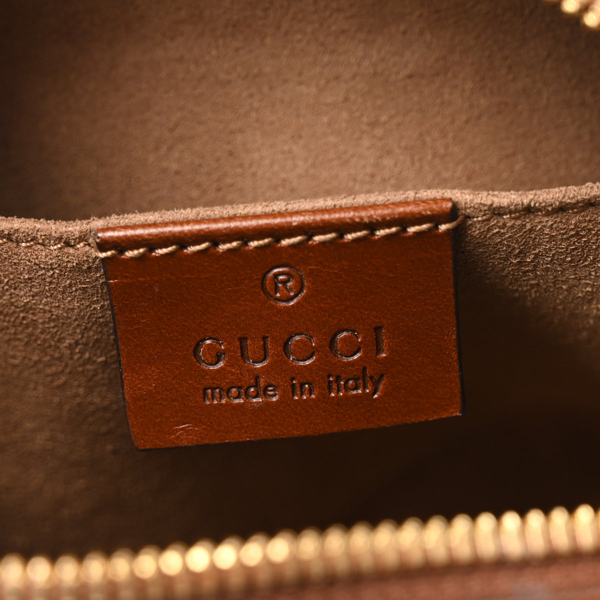 Gucci GG Supreme Monogram Cuoio Toscano Mini Chain Shoulder Bag Beige Ebony Cuir 6 of 11