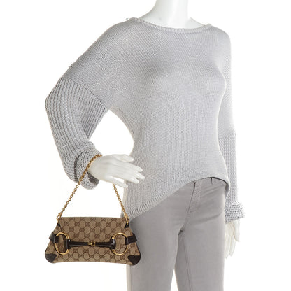 Gucci Monogram Horsebit Clutch Brown 2 of 7