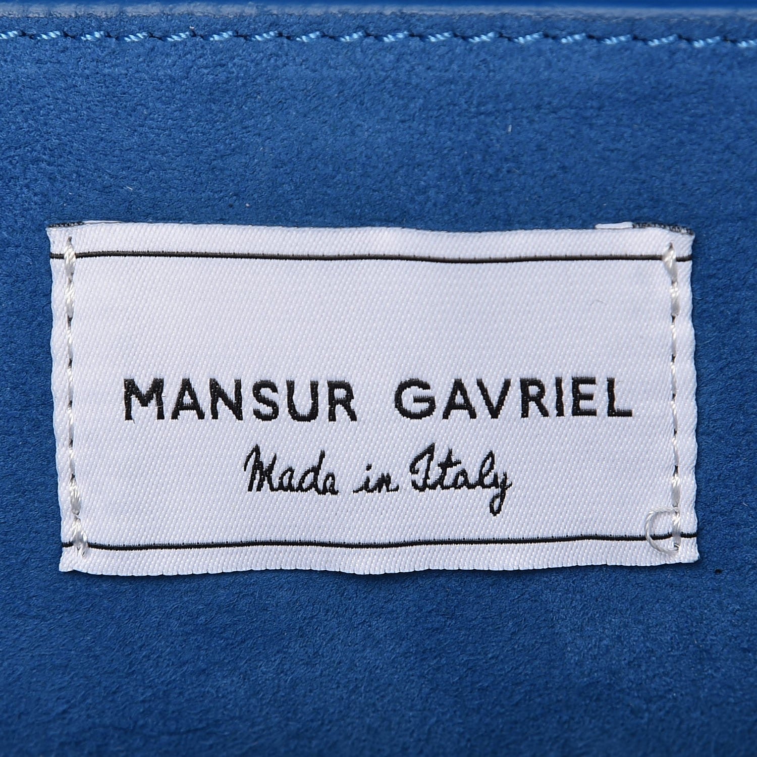 Mansur Gavriel Suede Volume Clutch Sea Blue 6 of 7