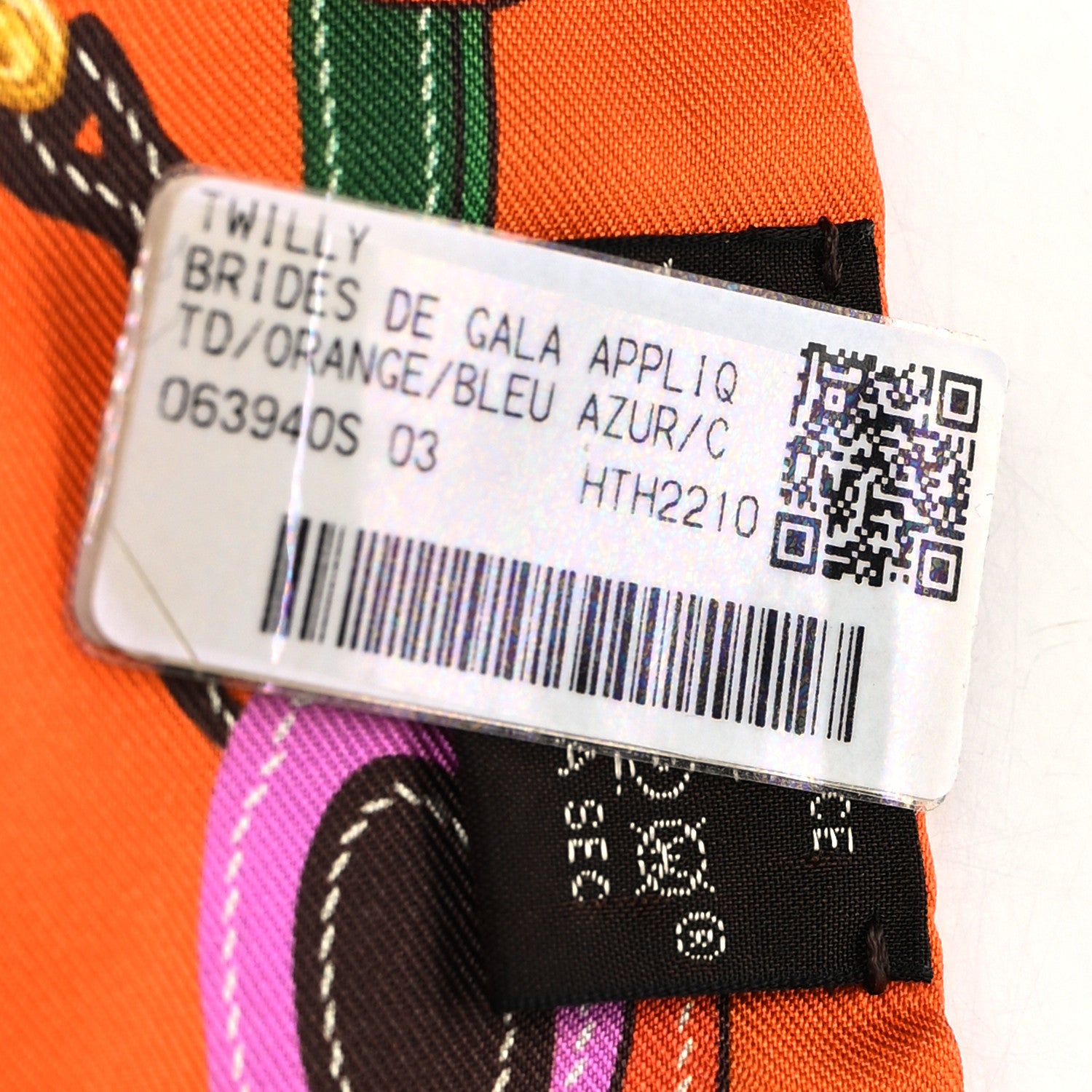 Hermes Silk Brides de Gala Twilly Orange Bleu Azur 4 of 4