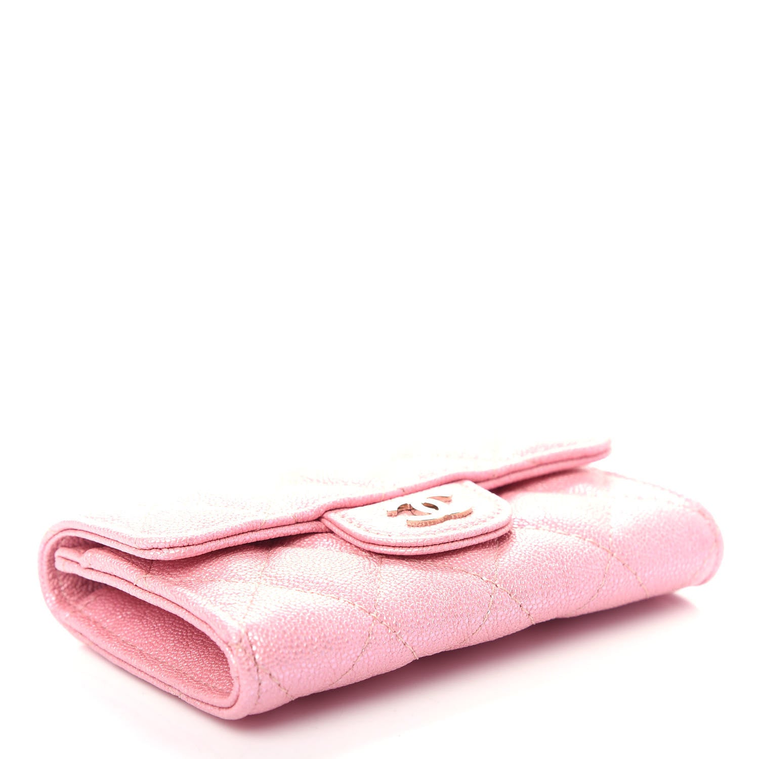 Chanel Iridescent Caviar Quilted Flap Card Holder Rose Pink 4 of 9