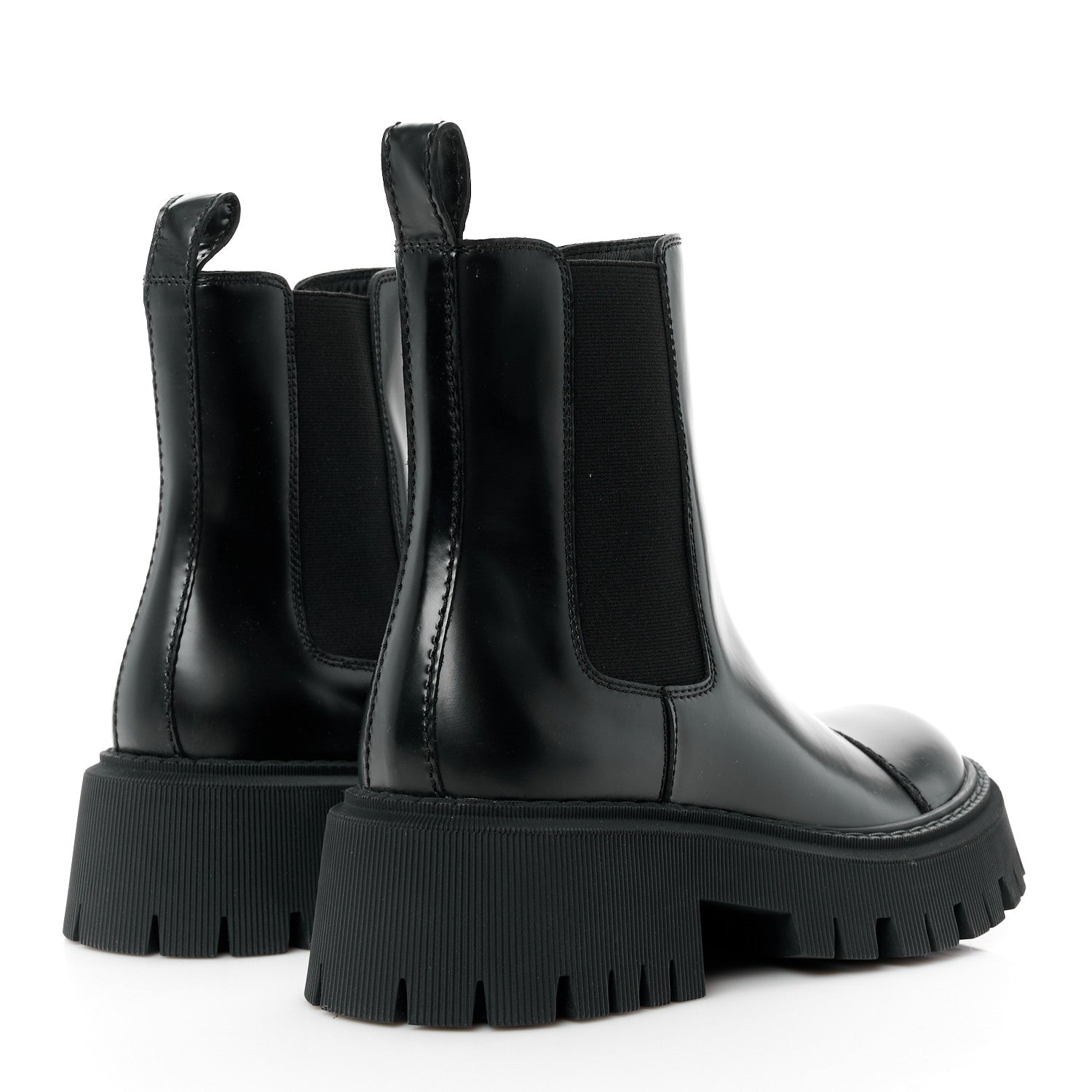Balenciaga Jive Smooth Calfskin Logo Embossed Womens Tractor 20mm Chelsea Boots 38 Black 5 of 8