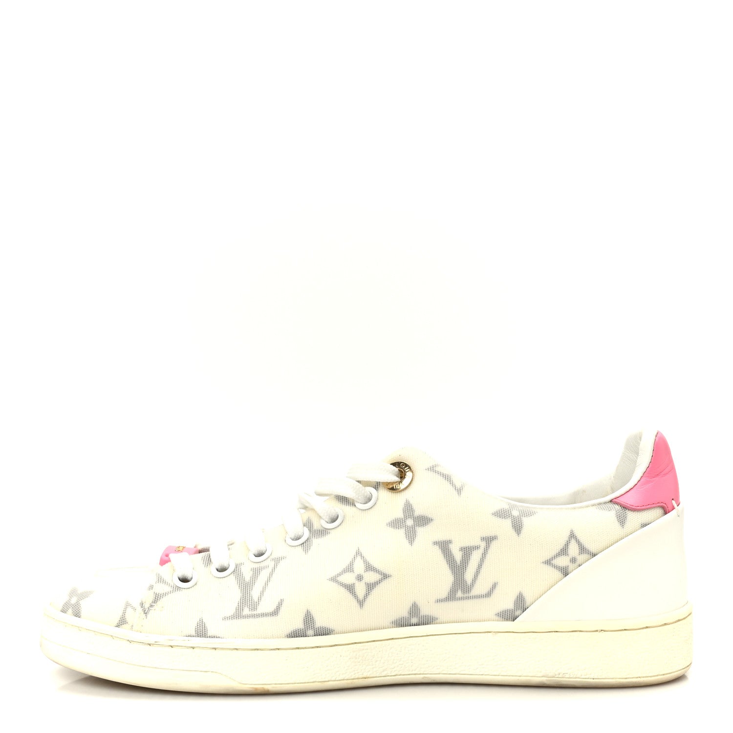 Louis Vuitton Technical Fabric Calfskin Monogram Frontrow Sneakers 35.5 Pink 1 of 10